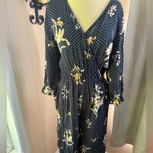 Navy Floral Polka Dot Jumpsuit